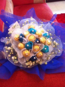 Chocolate Blue Rose Bouquet