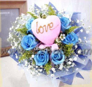 Blue Roses Flower Bouquet