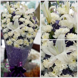 Mixed White Gerbera Flower Bouquet