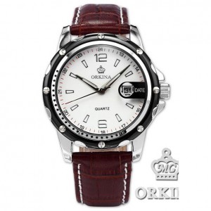 Auto Date Casual Fashion Waterproof White Dial Men’s Sports Leather