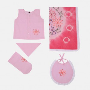Light Pink Embroidered Voile Newborn Gift Set
