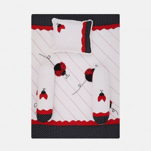 White Appliqued Voile New Born Carrier Set