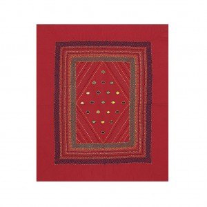 Red Nakshi Embroidered Cotton Baby Kantha