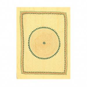 Yellow Embroidered Cotton Baby Kantha