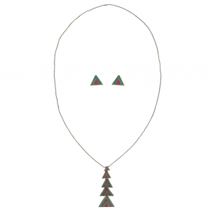 Mina Detailed Brass Necklace Set