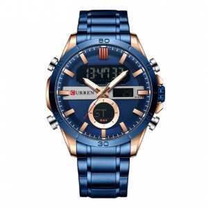 Military Mens Analog Digital Watch Stainless Steel LED Waterproof Curren Watches 2021