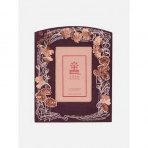 Burgundy Faux Leather Photo Frame