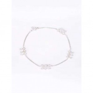 Simulated Stone Silver Anklet