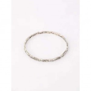Simulated Stone Oxidized Silver Bangle