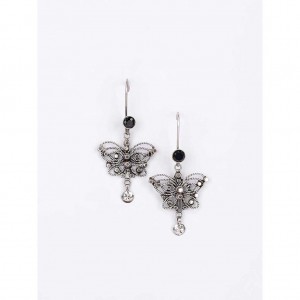 Stone Studded Oxidized Silver Earrings (Copy)