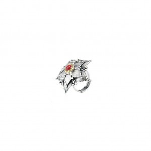 Gold Plated Oxidized Silver Ring