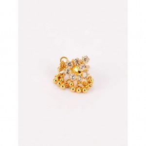 Simulated Stone Studded Gold Nose Pin