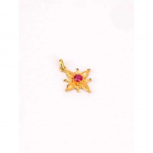 Simulated Stone Studded Gold Locket