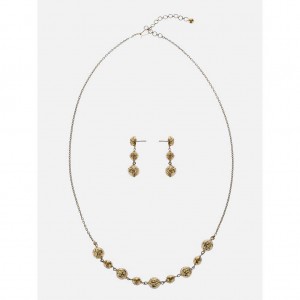 Gold Necklace and Earrings Set