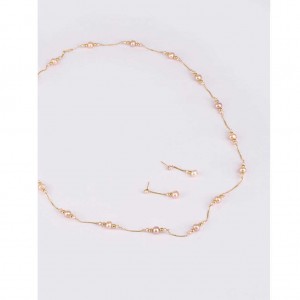 Pearl Studded Gold Necklace Set