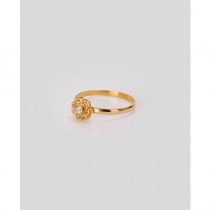 Simulated Stone Studded Gold Ring