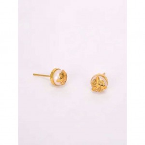Pearl Studded Gold Earrings