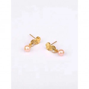 Pearl Studded Gold Earrings