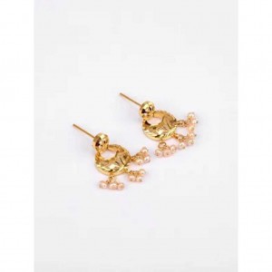Pearl Studded Gold Earrings
