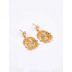 Pearl Studded Gold Earrings