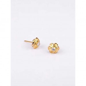 Simulated Stone Studded Gold Earrings