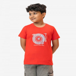 Red Cotton Short Sleeve T-shirt
