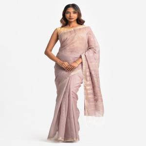 Ash Half-silk Saree