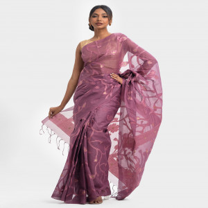Purple Cotton Saree