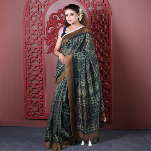 Premium Digital Printed Half Silk Saree