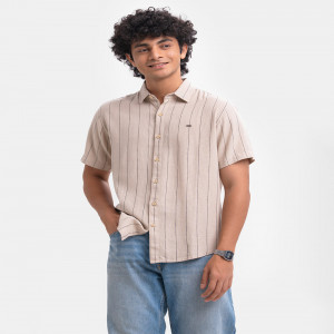 Off-white Cotton Short Sleeve Casual Shirt