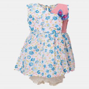 White Cotton A-line Frock