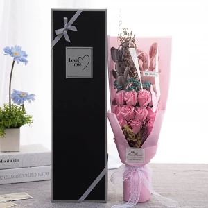Valentine Special Soap Flower Bouquet With Led Light