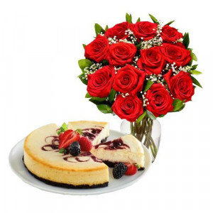 12-red-roses-with-berry-chocolate-cheesecake