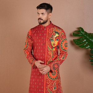 Devi Rang Crimson Panjabi