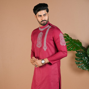 Royal Ruby Signature Embroidery Panjabi