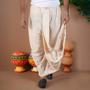 Ivory Paisley Buti Dhoti