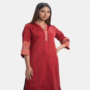 Maroon Georgette A-line Kameez