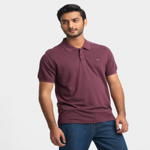 Burgundy Cotton Pique Polo