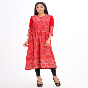 Red Georgette Long Tunic