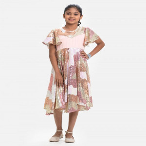 Pink Sequined Party Frock
