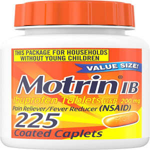 Motrin IB, Ibuprofen 200mg Tablets for Fever, Muscle Aches, Headache & Backache, 225 Ct