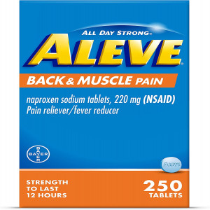 Aleve Back & Muscle Pain Relief Naproxen Sodium Tablets ‐ 250 Count, 250 Count