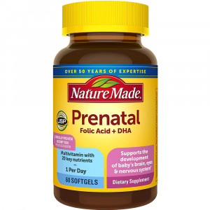 Nature Made Prenatal with Folic Acid + DHA, Prenatal Vitamin and Mineral Supplement for Daily Nutritional Support, 110 Softgels, 110 Day Supply Visit the Nature Made Store