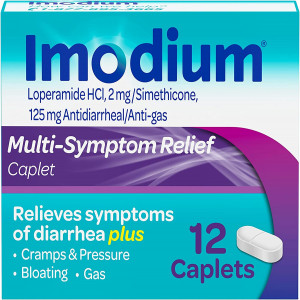 Imodium Multi-Symptom Anti-Diarrheal Caplets, Loperamide HCl & Simethicone, 12 ct.