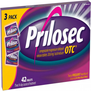 Prilosec OTC Frequent Heartburn Medicine & Acid Reducer Tablets, 42 each (Value Pack of 2)