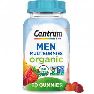 Roll over image to zoom in Centrum Men's Organic Multigummies, Men's Multivitamin Gummies, Organic Multivitamin for Men with Essential Nutrients for Immune Support, Energy, and Muscle Function - 90 Count