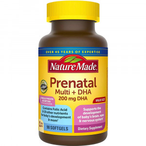 Prenatal Vitamin + DHA Softgel with Folic Acid, Iodine and Zinc, 90 Count