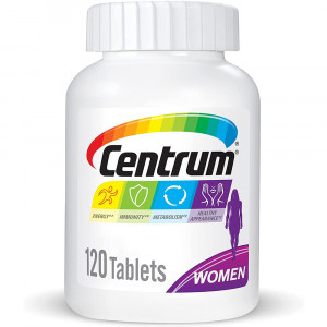 Centrum Multivitamin for Women, Multivitamin/Multimineral Supplement with Iron, Vitamin D3, B Vitamins and Antioxidant Vitamins C and E, Gluten Free, Non-GMO Ingredients - 120 Count