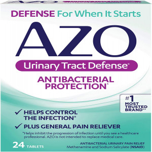 AZO Urinary Tract Defense Antibacterial Protection, Helps Control a UTI Until You Can See a Doctor, No. 1 Most Trusted Urinary Health Brand, 24 Tablets