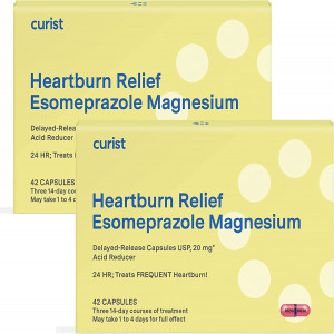 Curist Esomeprazole 20mg Capsules Delayed-Release - Acid Reflux Medicine for Heartburn Relief - 2 Pack - 84 Count Capsules